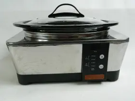 Sccptp600-f Crock Pot Sccptpc600f 6 Quart Stainless Steel Oval Slow Cooker Rare Excellent