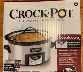 Sccpvc669-sc Crock-pot 6 Quart Little Dipper Warmer Prog Digital Control Slow Cooker - Silver