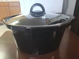Sccpvp4oob-033 Crock-pot Black Ceramic Slow Cooker Insert With Glass Lid 4 5 Quart Replacement