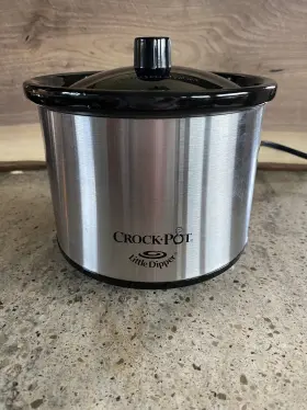 Scr-05-sc Crock-pot Little Dipper Mini Slow Cooker 16 Oz Stainless Steel Tested