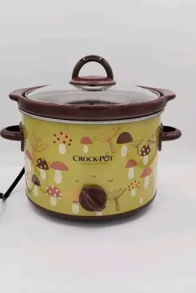 Scr250-fm2 Crock-pot With Mushrooms Avocado Green Model Hard To Find Tested