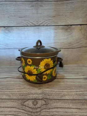 Scr250-snf Crock-pot Rare Slow Cooker Sunflowers Brown 2.5 Quart Limited Edition 2013 Euc #3