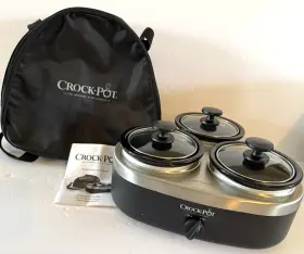 Scrmtd307 Crock-pot Triple Little Dipper 3 X 16 Ounce With Case Nice