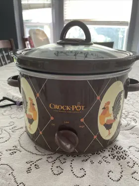Scr250-fms Crock-pot Scv400-owl Slow Cooker 2 Quart Vintage Brown Rooster Design Roosters