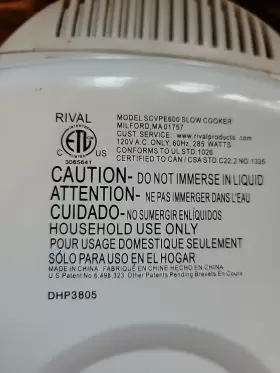 Scvpe600 Crock-pot Rival Smartpot 5 Quart White Stoneware Slow Cooker Tested See Pic #2