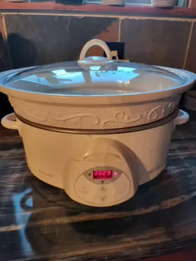 Scvpe600 Crock-pot Rival Smartpot 5 Quart White Stoneware Slow Cooker Tested See Pic