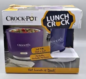 Slccplc240-pr Crock Pot Slow Cooker - Travel Lunch Purple And White New