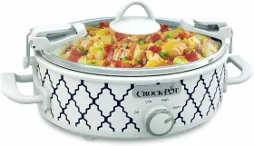 Crockpot 048894060793 Crock-pot Small 2.5 Quart Casserole Slow Cooker In White/blue Enjoy Eye-catchin