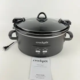 Cpscvc60ll-bp Crockpot Cpscvc60ll-s Crock-pot 6 Quart Cook And Carry Programmable Slow Cooker Black
