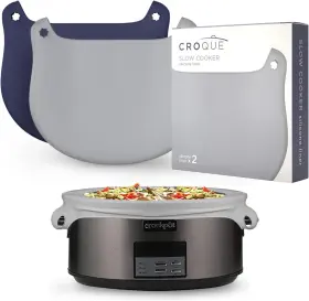 Croque 821555304630 Slow Cooker Liners 2 Pack - Sillicone Reusable 8 Quarts 6 Silver