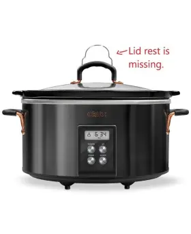 Crux 1706 Black Stainless Steel Programmable Slow Cooker 6 Qt