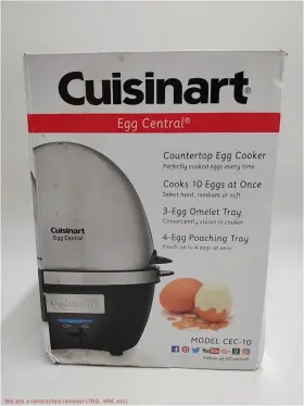 Cec-10 Cuisinart 086279049391 Egg Central - Black With Brushed Stainless Steel Lid Se Details