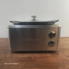 Csc-350 Cuisinart Slow Cooker 4 Quart Round Ceramic Pot Model Used