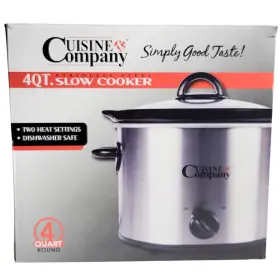 Sc4qt Cuisine & Company 4 Quart Stainless Slow Cooker Crock Pot 16oz Little Dipper