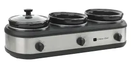 B08nnjtqd2 Culinary Chef Triple Slow Cooker Buffet Server 3-pot Food Warmer Stainless Steel