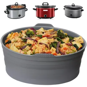 Dacthuw 717121833003 Silicone Slow Cooker Liners With Handle 6 Quart Reusable Cooking Compati