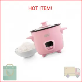 Dash 858557007382 Mini Rice Cooker Steamer With Removable Nonstick Pot Keep Warm Function &