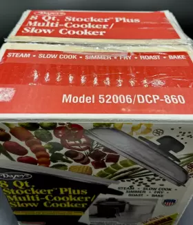 Dcp860 Dazey Vtg 8 Quart Stocker Plus Crock Pot Slow Multi Cooker Fryer Model With Box #3 Dcp860 Dazey Vtg 8 Quart Stocker Plus Crock Pot Slow Multi Cooker Fryer Model With Box #3