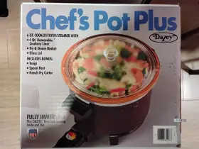Sft3 Dazey Vtg Chefs Pot Plus Deep Fryer Slow Cooker Steamer 6 Quart Model 523 Sft3 Dazey Vtg Chefs Pot Plus Deep Fryer Slow Cooker Steamer 6 Quart Model 523