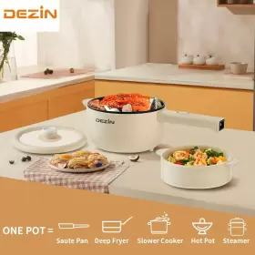 Dezin 629721827255 Electric Cooker 2l Non-stick Saut Pan Rapid Noodles Mini Pot Beige