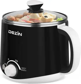 830h Dezin Hot Pot Electric Rapid Noodles Cooker Stainless Steel Black