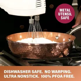 E Mishan & Sons 080313074509 Good Gotham Steel Hammered Copper 14 Inch Non Stick Frying Pan With Lid #3
