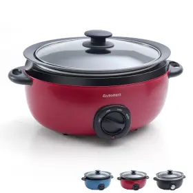 Eamoment 081904732877 Durable 3.5 Quart Red Slow Cooker With Non-stick Pot - Family Meal Essential