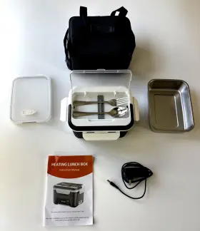 Hm899 East Oak Cordless Electric Lunch Box For Adults Heated Black-cordless