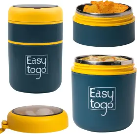 Et-043 Easy Togo 700ml Stainless Steel Lunch Box With Spoon Handle Leak Proof Blue