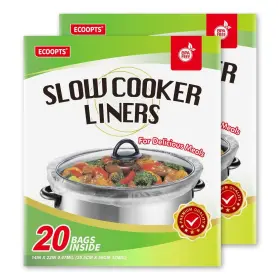 Ecoopts 706825583260 40 Count Disposable Slow Cooker Liners And Cooking Bags Extra Large Size Fi