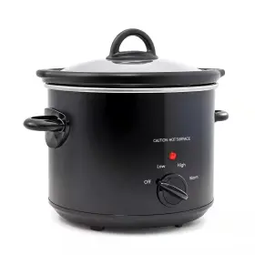 Elite Cuisine 313036710790 Slow Cooker 3 Quart Black Removable Stoneware Pot Glass Lid Kitchen Appliance