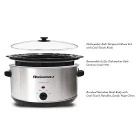 Elite Gourmet 021112795004 Stainless Steel Slow Cooker Dishwasher-safe With Tempered Glas #2