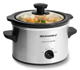Mst-250xs Elite Gourmet 670623902144 Mst-250xs# Slow Cooker Ceramic Pot With Adjustable Temp Entrees Sauces So