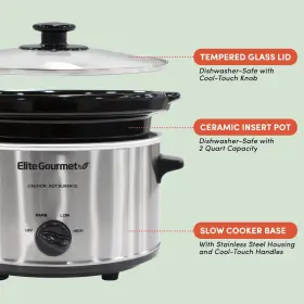 Mst-275xs Elite Gourmet 717056123798 Electric Oval Slow Cooker Adjustable Temp Entrees Sauces Stews #2