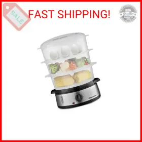 Elite Gourmet 717056133032 Maxi-matic Electric Food Vegetable Steamer With Bpa-free 3 Tier St