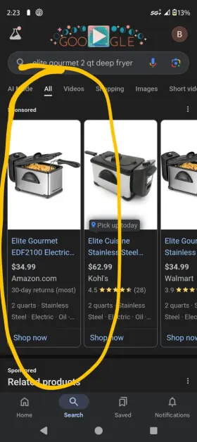 Edf2100 Elite Gourmet 2 Quart Stainless Steel Deep Fryer