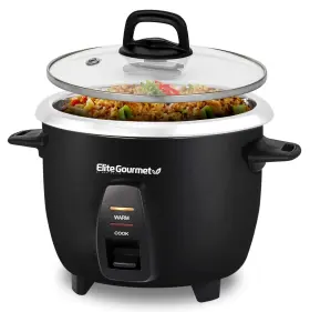 Erc2010b Elite Gourmet Electric Rice Cooker 10-cup Capacity 304 Stainless Steel Inner