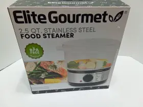 Est250 Elite Gourmet 2.5 Quart Stainless Steel Food Steamer Bpa Free With Timer
