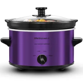 Mst-275xp Elite Gourmet Electric Oval Slow Cooker 2 Quart Capacity Purple