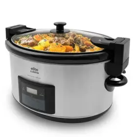 Mst512 Elite Gourmet New Cuisine 8.5 Quart Stainless Steel Programmable Slow Cooker Lid