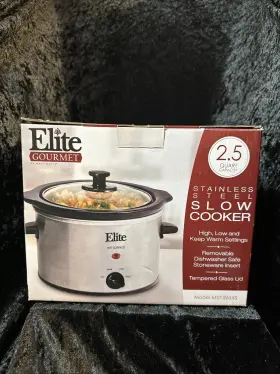 Mst-265xs Elite Gourmet 2.5 Quart Capacity Stainless Steel Slow Cooker Model New