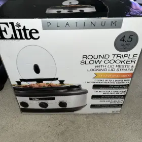 Mstb-305 Elite Platinum 4.5 Quart Round Triple Slow Cooker