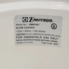 Em83921 Emerson Original Power Cord Plug In - Crock Pot Slow Cooker Model No #3
