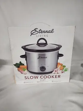 Pg94156 Eternal Living 3 Quart Slow Cooker - New In Box Pg94156 Eternal Living 3 Quart Slow Cooker - New In Box