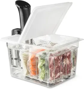 Everie 445050480496 12 Quart Sous Vide Container With Collapsible Hinged Lid Wobble-free St