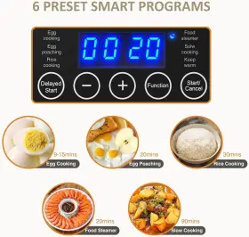B0cygt9rh2 Evoloop 2-tier Electric Food Steamer 4 Quart Digital Vegetable And Egg Cooker Bpa-free #2