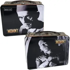 408109 Factory Entertainment Retro Styled Lunch Box Grey And Black Tin