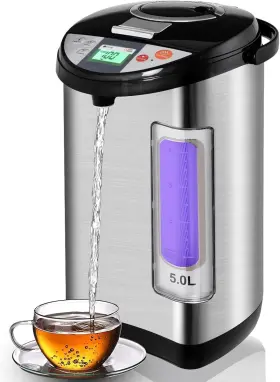 Go-wo34528 Fantask 5l Water Boiler And Warmer Stainless Steel Hot Silver