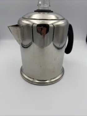315c Farberware Stainless Steel 4-cup Coffee Percolator Pot With Basket And Lid