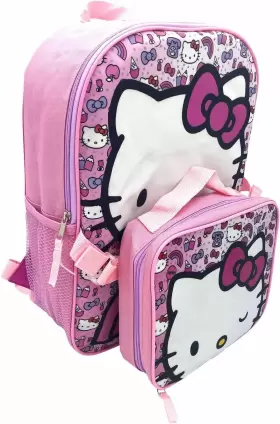 Fast Forward 840716270928 Kids Licensed 15 Inch Backpack With Lunch Box Combo Set Hello #2